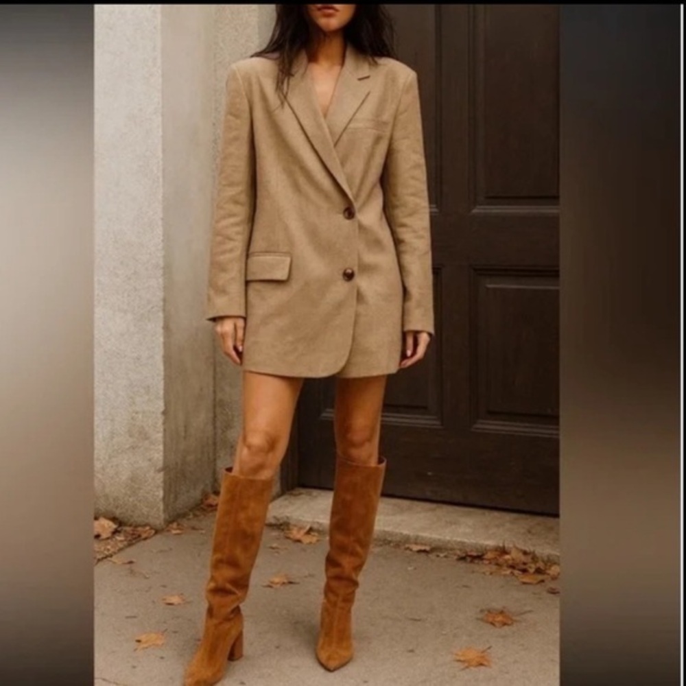 NWT Topshop Women's Tan Blazer Minidress